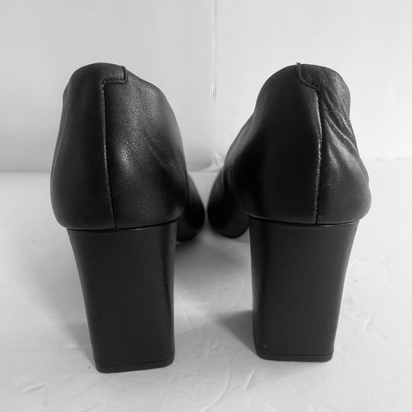 MARC FISHER Women’s Yalina Black LEATHER Pump Chunky Block Heel Shoes Size 9 NEW - Picture 7 of 10